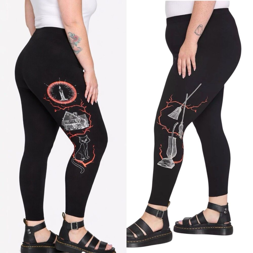Disney Her Universe HOCUS POCUS Lightning Leggings Pants Sz M Witchy Movie New